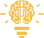 light bulb with brain symbol representing innovation